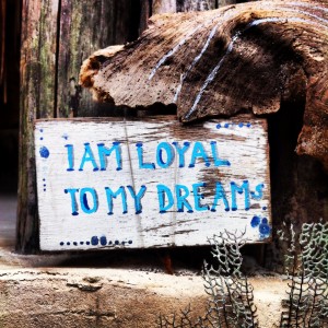 I am loyal to my dreams. A sign I noticed near the compost toilet of the retreat eco-lodge. So poetic.